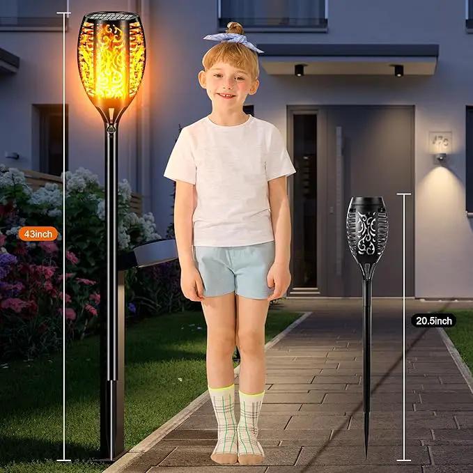 Upgraded Larger Solar Lights Outdoor Waterproof 96 LED, 43" Outdoor Lights, Solar Torch Light with Flickering Flame, Led Lights for Garden Decor, Patio, Yard, Pathway, 4Pack by GreenHaven Gardens