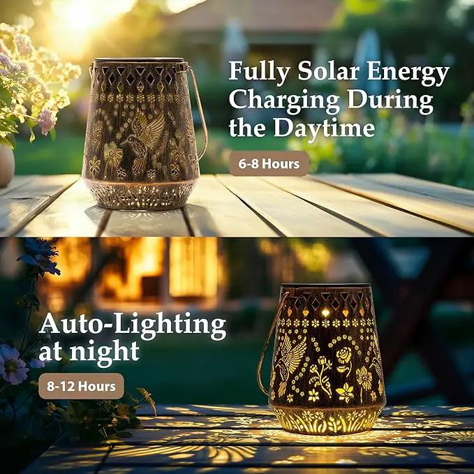Solar Lanterns Outdoor Decor Waterproof,Hummingbird Hanging Gifts for Women, Mom, Solar Garden Lights Metal Decoration for Outside,Yard, Patio,Garden,Porch,Pool by GreenHaven Gardens