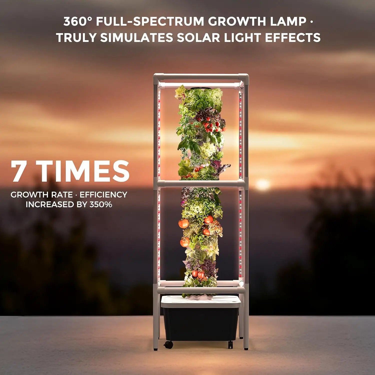 SJZX Hydroponic Growing System Kit - 70 Pods Large Vertical Hydroponics Tower with 8 Full-Spectrum 360° LED Grow Lights, 14-Tier Smart Indoor Herb Garden for Kitchen Office Winter Balcony Planting by GreenHaven Gardens