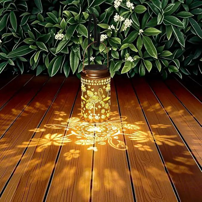 Flamingo Solar Lanterns Outdoor Waterproof, Metal Hanging Lights Decorations for Garden Yard Lawn Patio, Unique Flamingo Gifts for Women Mom Grandma Gardener for Mother'Day Christmas by GreenHaven Gardens