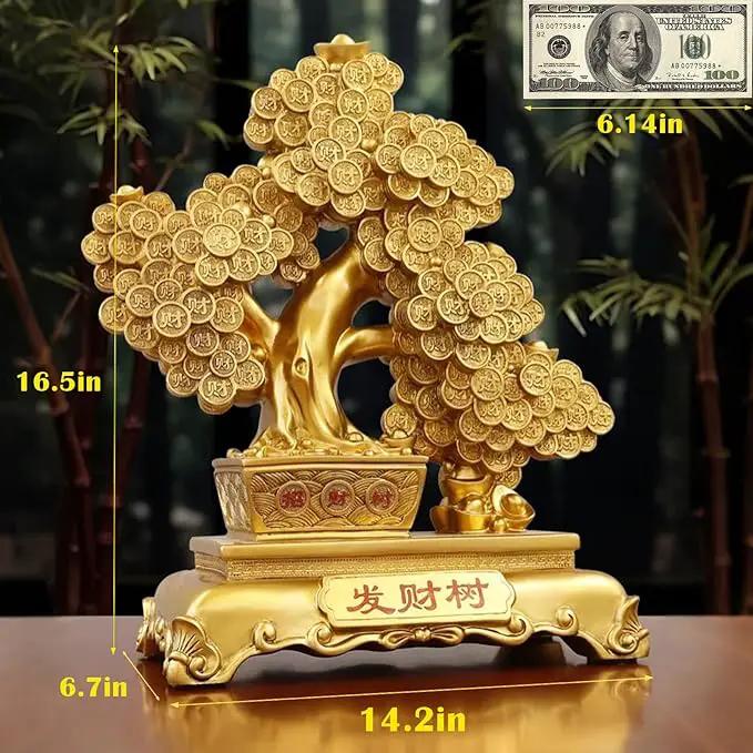 Top Resin Money Tree, Artificial Bonsai Tree - Feng Shui Decor & Gifts for Home, Feng Shui Statue, Chinese New Year Decoration, Chinese Decor & Gifts by GreenHaven Gardens