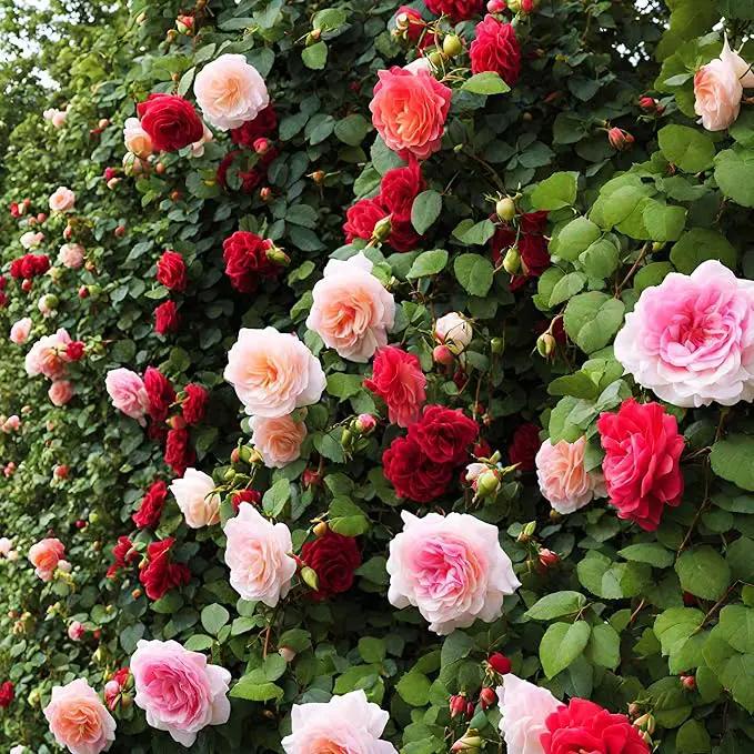 100+ Rose Seeds: 16 Blue Red Pink Yellow Heirloom Varieties for Colorful Perennial Shrubs by GreenHaven Gardens