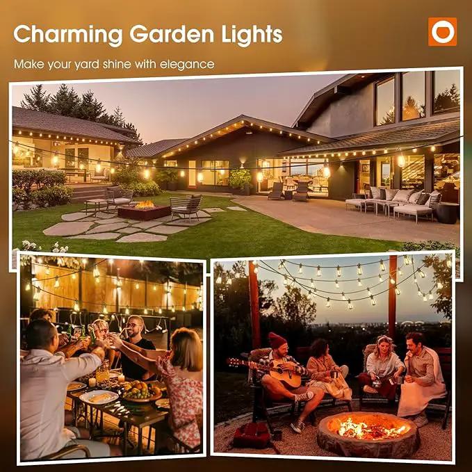 addlon 200FT(4-Pack*50FT) LED Outdoor String Lights with Edison Shatterproof Bulbs, Heavy-Duty and Weatherproof Strand, Commercial Grade Patio Lights, Decorative for Garden or Patio, Black by GreenHaven Gardens