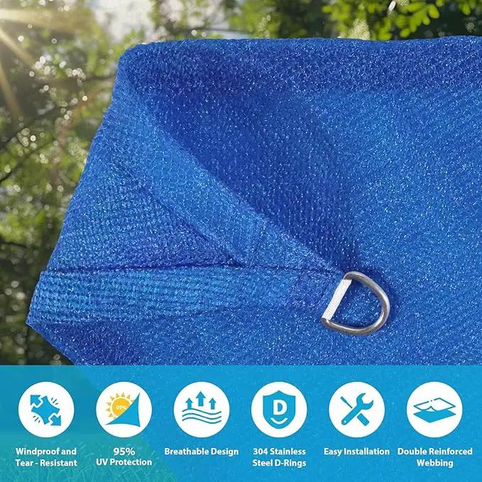Amagenix Sun Shade Sail 12'X24' Curved Edge Outdoor Shade Canopy Blue Breathable 95% UV Block Shade Cloth for Patio Garden Backyard (We Make Custom Size) by GreenHaven Gardens