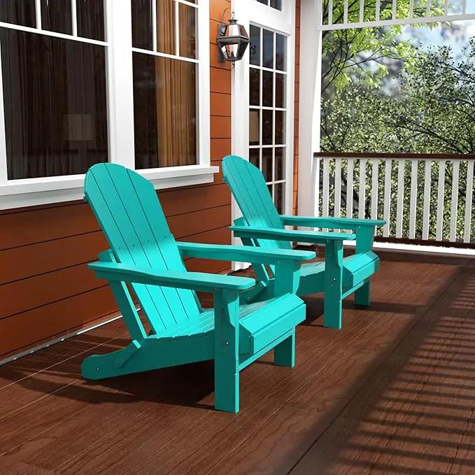 Westin Outdoors Laguna WO Home Furniture Adirondack Chair 2 PCS Set Outdoor Folding Patio Chair for Bon Fire Pit Garden Lawn Backyard Lounging Relaxing (Turquoise) by GreenHaven Gardens