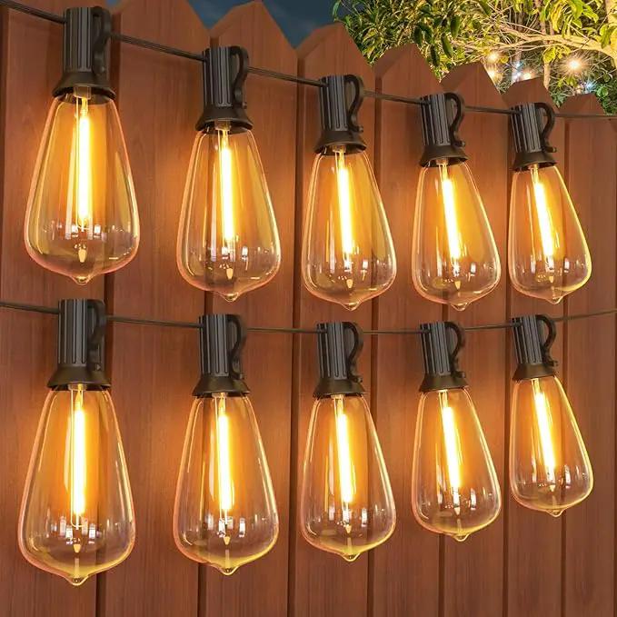 GPATIO 200FT(100FT*2Pack) Outdoor String Lights, Waterproof Patio Lights with 64 Dimmable Hanging Lights Globe ST38 Bulbs, 2700k Shatterproof for Backyard Gazebo Porch Garden Outside Decor by GreenHaven Gardens