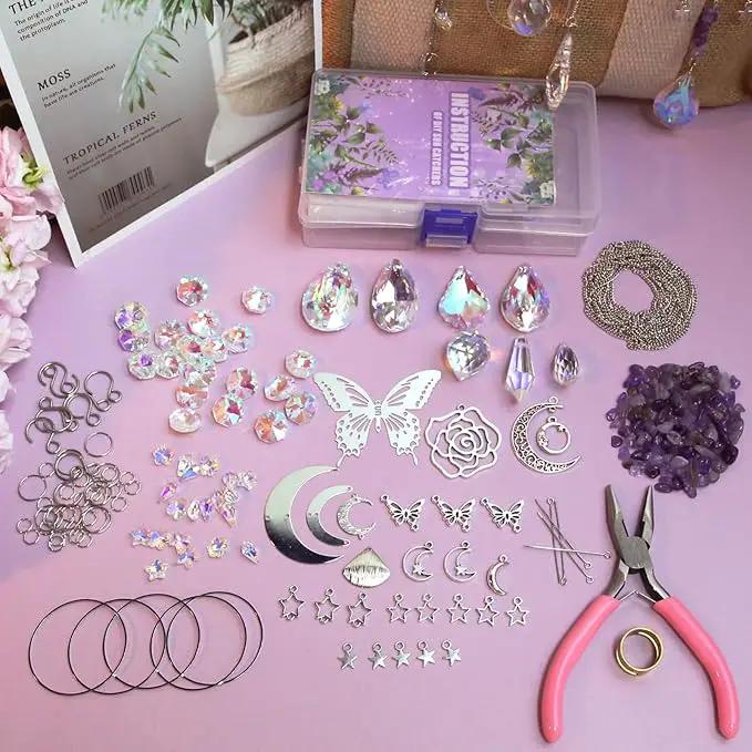 DIY Suncatcher Kit 400pcs Sun Catchers Making Kit Supplies Crafts sun catcher kits for adults Hanging Prism Suncatcher with Crystals for Indoor Window Home Wedding Garden Festival Decor (Butterfly) by GreenHaven Gardens