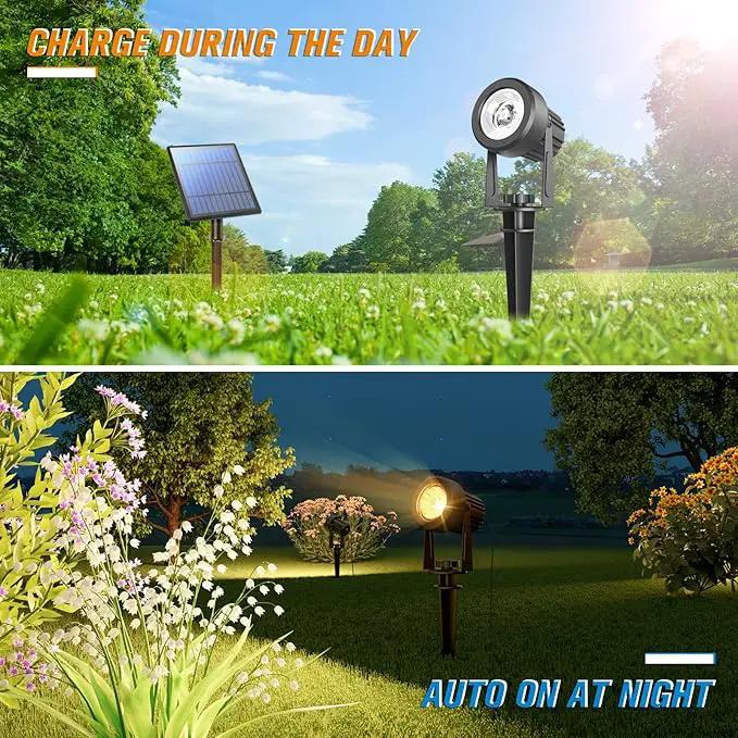 APONUO Solar Spot Lights Outdoor 4-in-1 Solar Landscape Lights Dusk to Dawn Solar Uplights IP65 Waterproof 9.8ft Cable Outdoor Spot Lights for Yard Pathway Garden Tree Decoration (Warm White) by GreenHaven Gardens