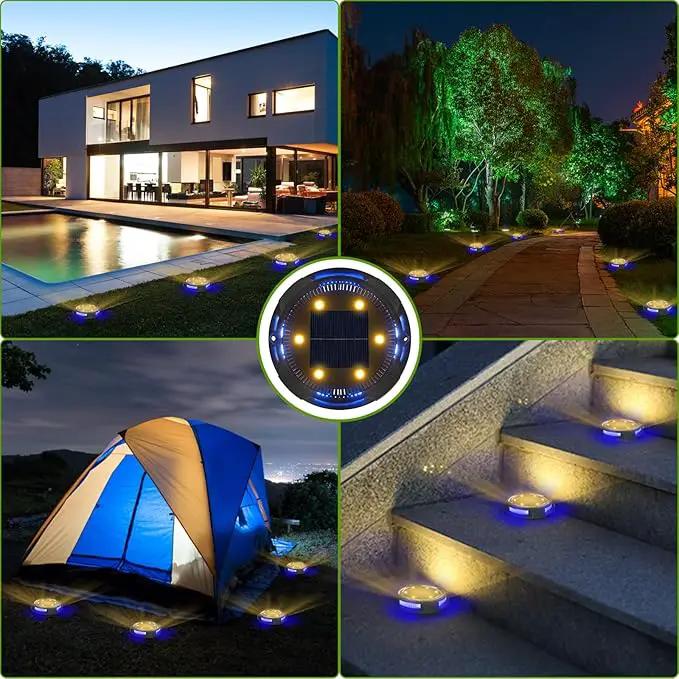 GREPRO Solar Ground Light, 12 Packs 10 LED Solar Outdoor Lights Waterproof for Outdoor Garden Light Solar IP65 Waterproof Warm White Garden Lights Solar for Lawn/Driveway/Walkway/Patio, Black by GreenHaven Gardens