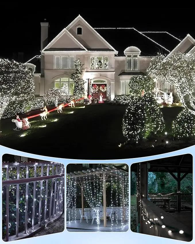 Brightown 2 Pack Solar String Lights for Outside, Each 46Ft 120 LED Solar String Lights Outdoor with 8 Modes, IP65 Waterproof Solar Lights for Patio Yard Wedding Garden Party Decorations, Cool White by GreenHaven Gardens