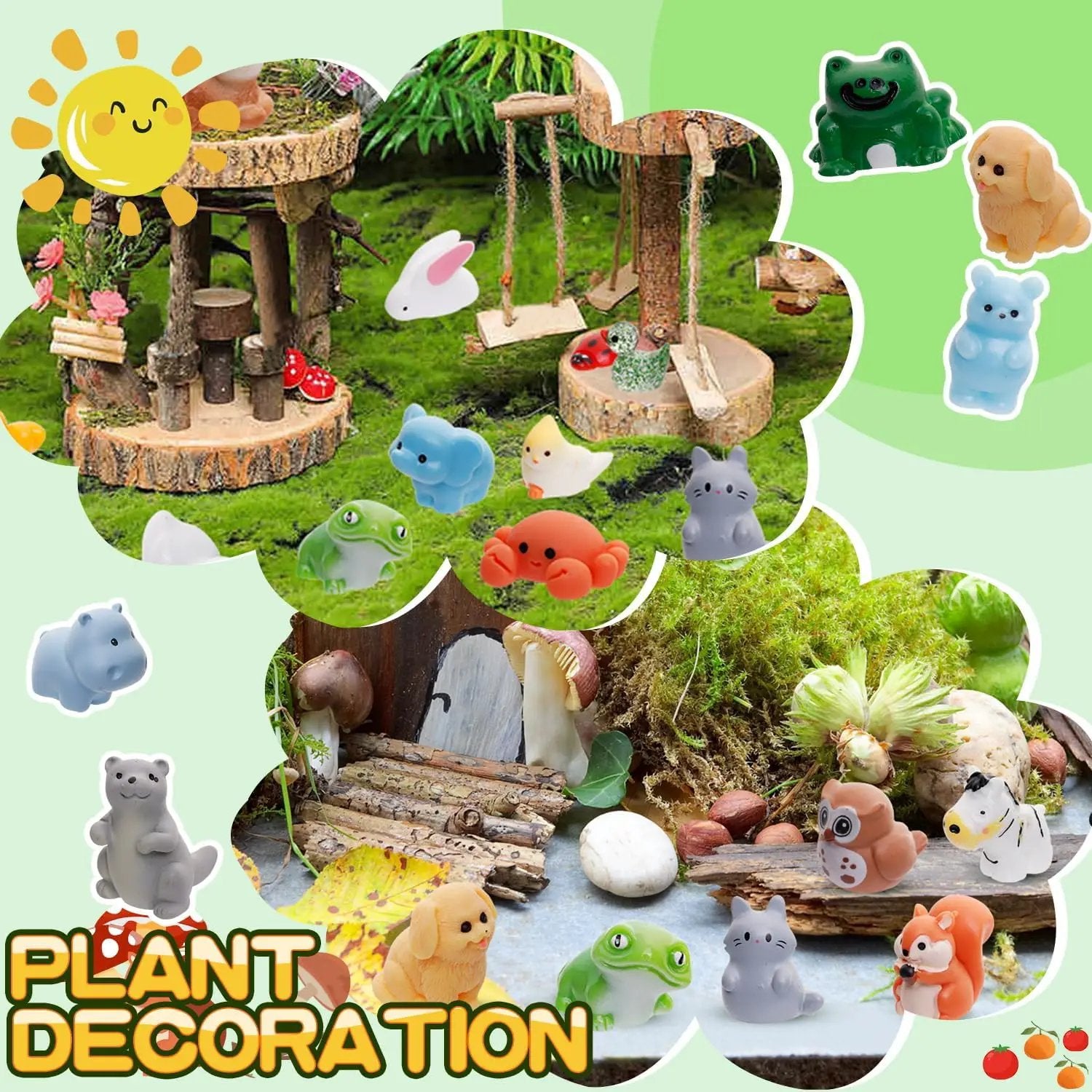 80 Pcs Mini Resin Animals 80 Styles Resin Animals Figurines Bulk for Fairy Garden Miniature Dollhouse Accessories Hide Crafts Decor by GreenHaven Gardens