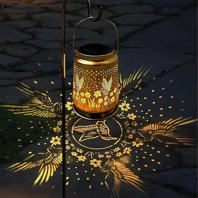 KY&BOSAM Solar Lanterns Outdoor Waterproof Hummingbird Garden Decor Birthday Gifts for Women Mom Grandma Hanging Solar Lights Outdoor Metal LED Lantern Outside for Yard Patio Backyard Porch Pathway by GreenHaven Gardens