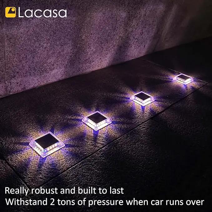 Lacasa Outdoor Solar Light, 4 Pack 30LM IP68 Waterproof Solar Garden Light Auto On/Off Solar Lighting for Pathways Paths, Mixed Colours (Warm White + Blue Light) by GreenHaven Gardens
