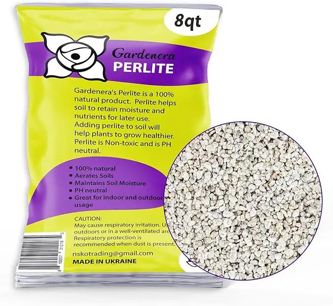 Premium Gardenera Organic Perlite - Medium/Fine Grade Horticultural Soil Amendment for Indoor & Outdoor Container Plants for Drainage Management and Enhanced Growth - 8 Quart Bag by GreenHaven Gardens