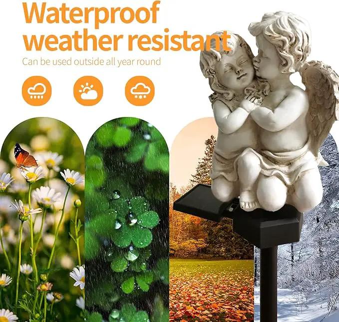 QH & Garden 2-Pack Angel Solar Garden Light - LED Waterproof Lights Mother's Day Gift,Solar Powered Garden Stake Lights for Balcony, Yard, Lawn, Pathway, Walkway-Angel Statues Grave Decorations by GreenHaven Gardens