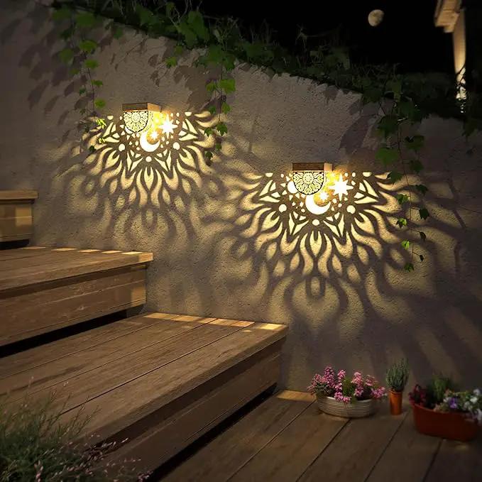 Solar Fence Lights 6 Pack Solar Deck Lights Waterproof LED Step Wall Outdoor Decorations Warm Yellow Decorative Lighting for Garden Backyard Yard Decor (Gold) by GreenHaven Gardens
