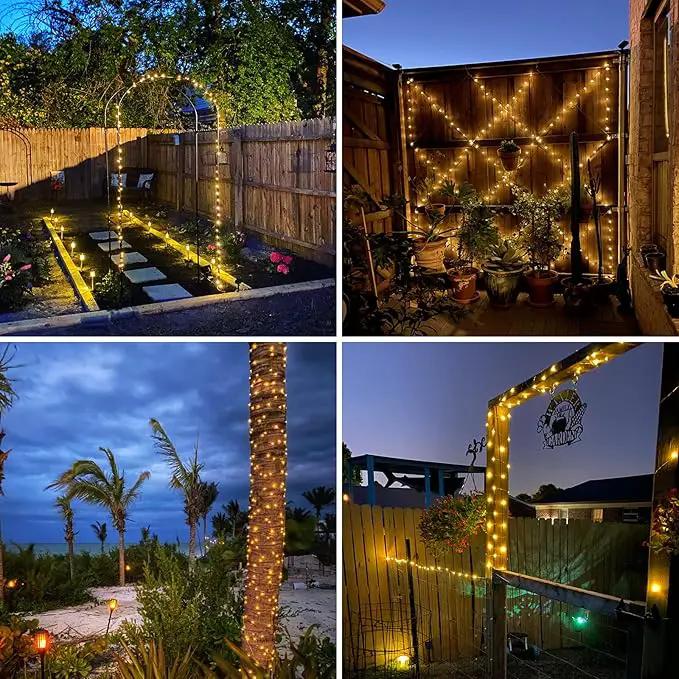 Solar Christmas String Lights Outside, 3 Pack Total 120FT 300 LED Solar Garden Twinkle Lights Outdoor, Waterproof with 8 Modes Solar Fairy Lights for Patio Party Wedding Christmas Decor (Warm White) by GreenHaven Gardens