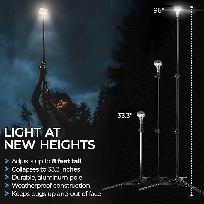 Devos Outdoor LightRanger 800 Lumen Lantern - Rechargeable Telescoping LED Lantern, 30-Hour Runtime, Illuminates 40-Foot Area, Adjustable Height by GreenHaven Gardens