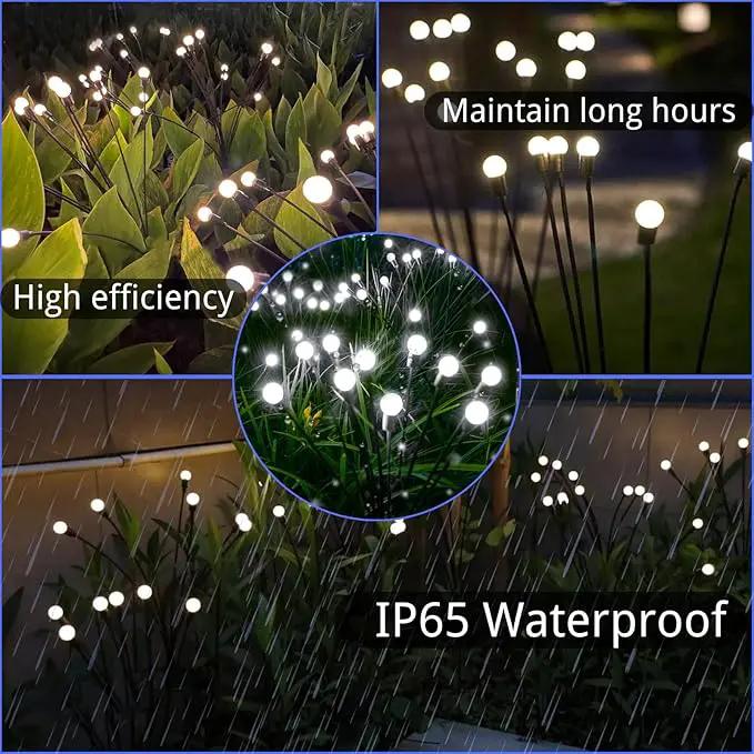 OZS Upgraded 2Pack Total 16LED Solar Christmas Lights - Solar Garden Lights Outdoor, Solar Firefly Lights, Sway by Wind, Solar Lights Outdoor Waterproof for Pathway Christmas Decoration(Cool White) by GreenHaven Gardens