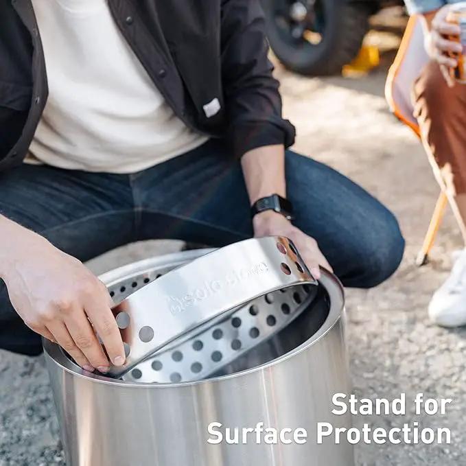 Solo Stove Ranger Big Yard Bundle | Includes Fire Pit, Stand, Shield & Shelter | Perfect for 2–4 People | Portable Wood Burning, Stainless Steel, 15.25in H x 15in Dia by GreenHaven Gardens