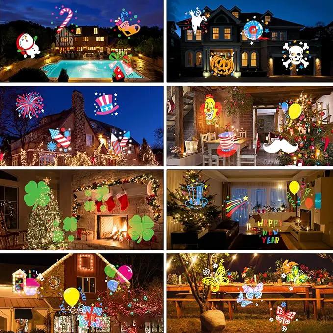 Holiday Projector Light, Syslux Halloween Christmas Projector Lights 16 HD Slides LED Waterproof Light Outdoor Indoor Light with Remote Control for Party Garden Halloween Xmas Holiday Landscape Decor by GreenHaven Gardens
