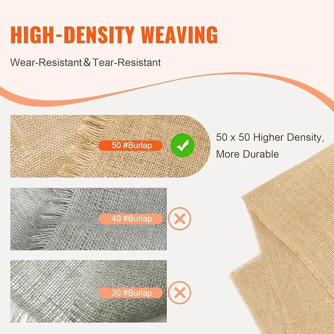 VEVOR Burlap Fabric Roll, 36” x 150 ft High Density Natural Jute Fiber Material for Outdoor Plant Care, Tree Wrap Roll, Decor, DIY Crafts, Wedding, Garden Weed Barrier, Plants & Trees Winter Covering by GreenHaven Gardens