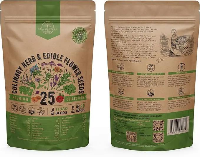 25 Culinary Herbs & Edible Flower Seed Variety Pack for Planting Indoor & Outdoors. 11900+ Non-GMO Heirloom Flower Seeds: Basil, Borage, Echinacea, Lavender, Oregano, Rosemary Seeds & More by GreenHaven Gardens