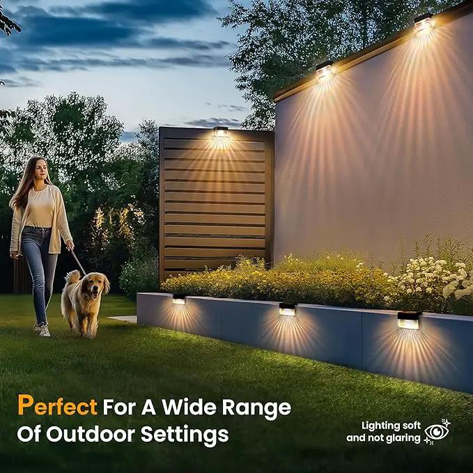 SOLPEX Solar Fence Lights Outdoor,Solar Deck Lights Waterproof Led Solar Lights for Outdoor Stairs,Step,Patio,Yard,Garden,Balcony and Porch,12 Pack Shell-Like Light Spots(Black Shell,Warm White&RGB) by GreenHaven Gardens