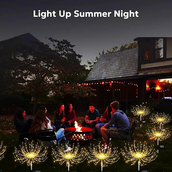 Solar Outdoor Lights Outdoor Waterproof 200 LED Firework Light Solar Powered Sparkles Landscape Fairy Light Outside Decorations Lights for Yard Patio Pathway Lawn Party Decoration, 8 Pack by GreenHaven Gardens