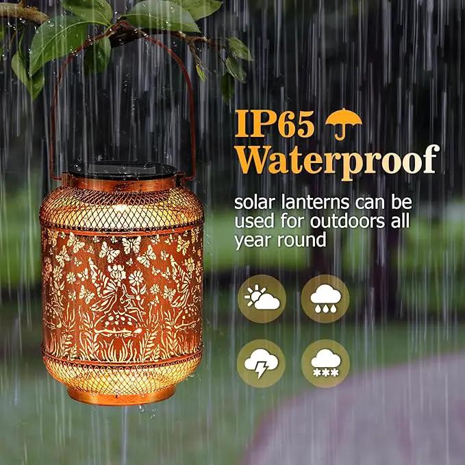 Solar Lanterns Outdoor Waterproof Hanging Solar Lights, Butterfly Gardening Gifts for Women, Mom, Metal Decorative LED Fairy Lanterns for Yard, Patio, Lawn, Garden Decor by GreenHaven Gardens