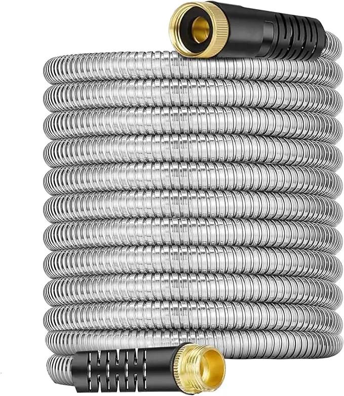 8 feet Water Hoses – 3/4'' Fittings, Flexible Garden Hoses for Garden Watering, Outdoor Cleaning, House Cleaning, Car Washing, Swimming Pool, Camping, Agricultural Irrigation, Dog Bathing by GreenHaven Gardens