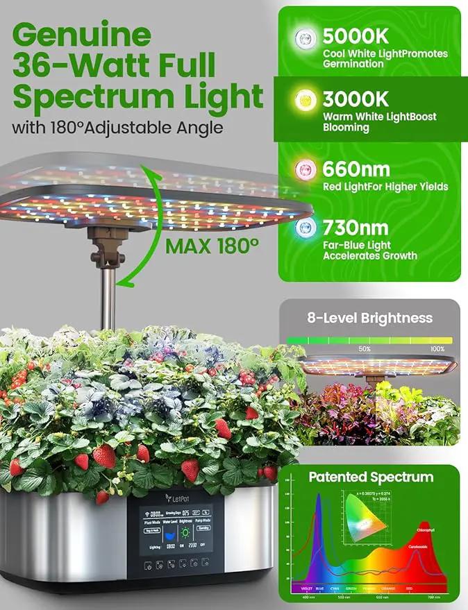 LetPot LPH-Max Hydroponics Growing System Kit, 21 Pods APP & WiFi Automatic Controlled Smart Indoor Garden with 36W LED Grow Light, Auto Drip Irrigation Kits, Self-Managed Nurturing & Watering by GreenHaven Gardens