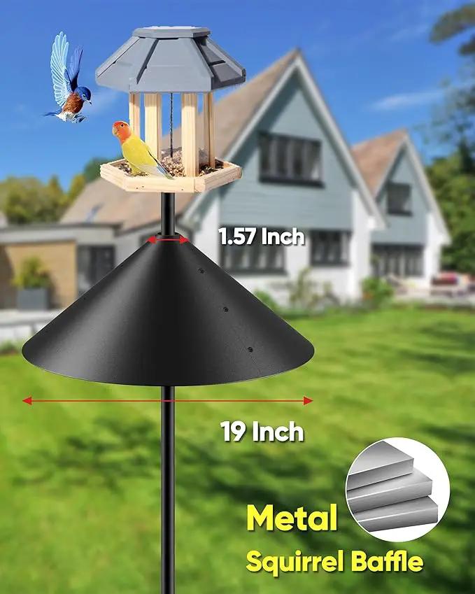 19 Inch Metal Squirrel Baffle for Bird Feeder Pole, Squirrel Proof for Bird Feeder, Bird House Guard for Shepherd’s Hook, Raccoon Stopper, Rust Chew Proof Heavy Duty by GreenHaven Gardens