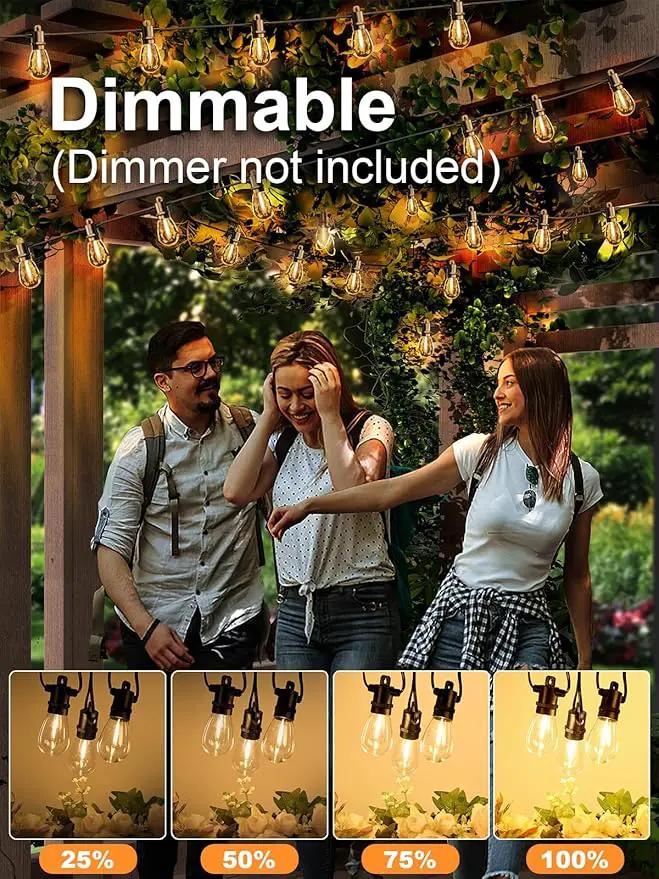 Svater Outdoor String Lights 300 FT, Patio Lights for Outside with Shatterproof Bulbs, Waterproof IP65 Commercial Hanging Light for Backyard Porch Balcony Bistro Party, 2700K by GreenHaven Gardens