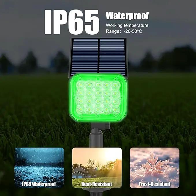 Green Solar Spot Lights Outdoor, St. Patrick's Day Decor Spotlight Waterproof IP65, Adjustable Panel Solar Landscape Spotlights for Tree Yard Halloween Christmas Decor 6 Pack by GreenHaven Gardens