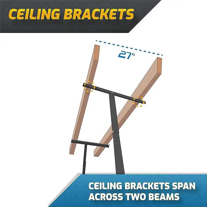 MonsterRAX - 2x6 Overhead Storage Rack (Hammertone, 18"-33" Ceiling Drop Down) by GreenHaven Gardens