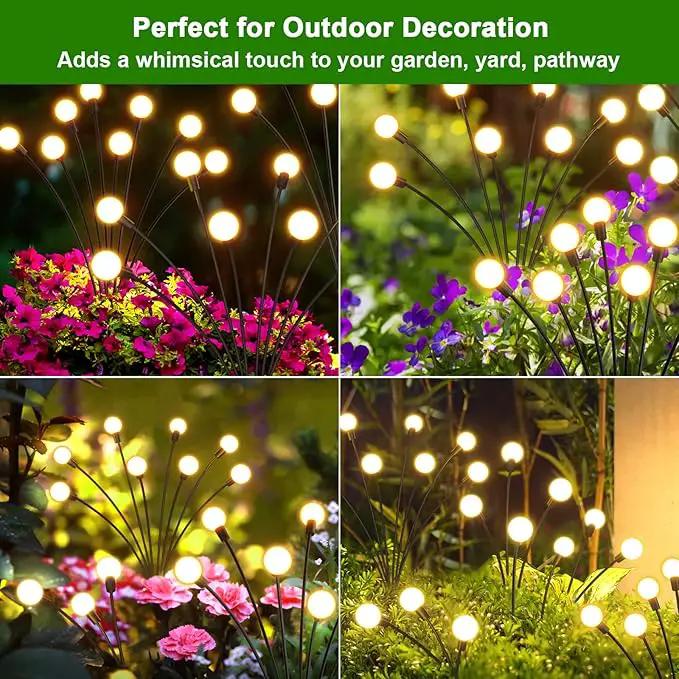 LETMY 6 Pack 48 LED Solar Garden Lights, Upgraded Swaying Firefly Lights Outdoor Waterproof for Outside Garden Decor Yard Patio Decorations, Larger Solar Panel & Bigger Bulb Base by GreenHaven Gardens