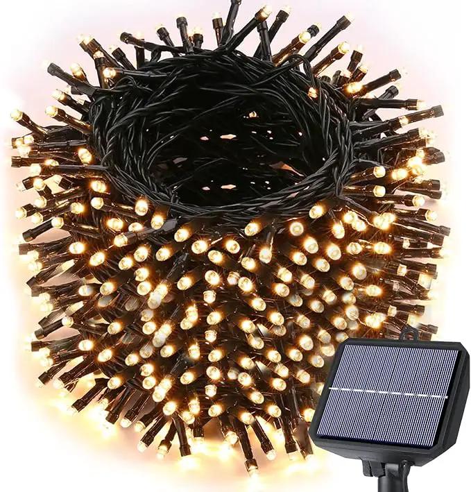 Toodour Solar Christmas Lights, 121ft 350 LED 8 Modes Solar String Lights, Waterproof Solar Outdoor Christmas Lights for Garden, Patio, Holiday, Party, Balcony, Christmas Decorations (Warm White) by GreenHaven Gardens