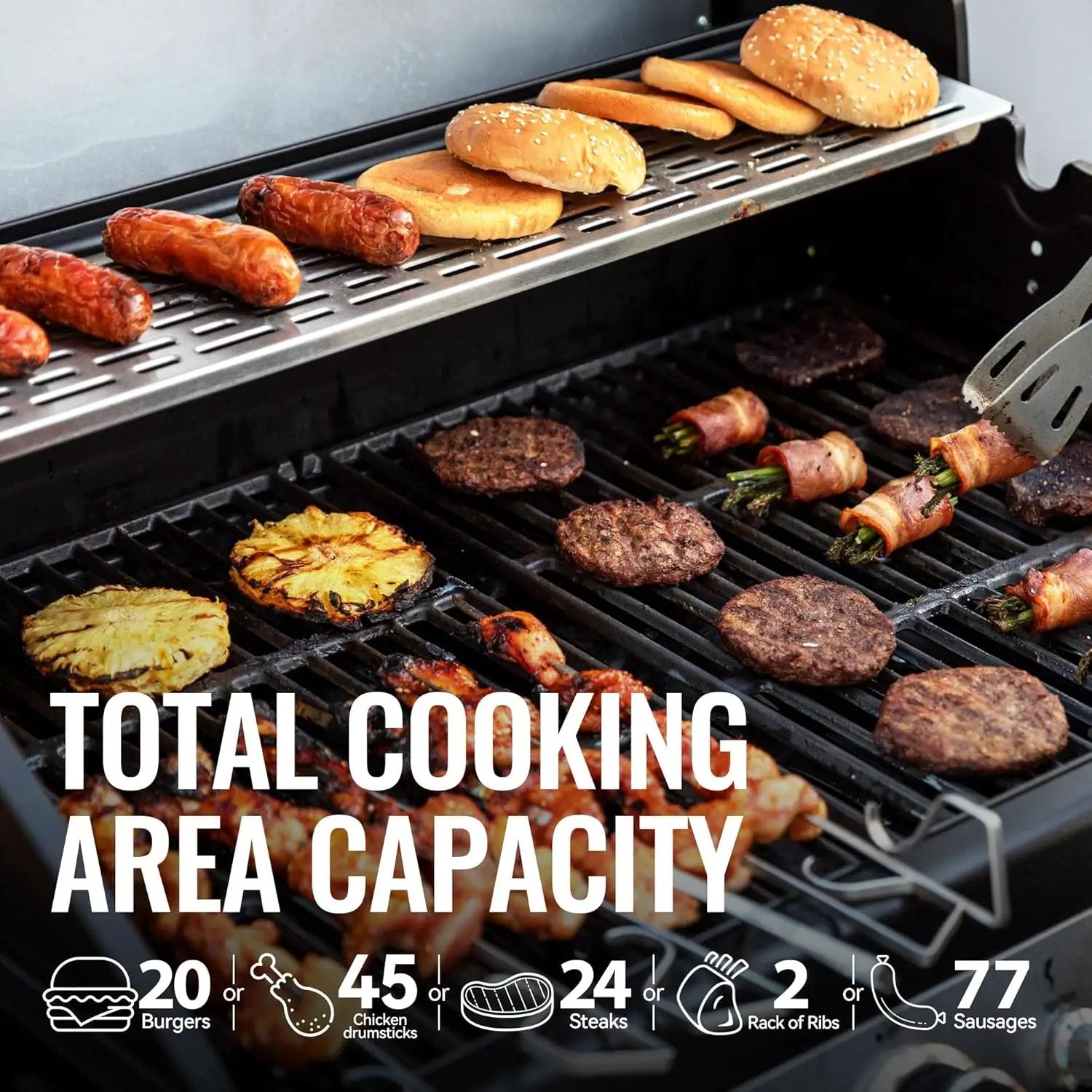Royal Gourmet SG5003H 4 Burner Propane Gas Grill with Side Burner & Warming Rack, Cabinet Style Gas Grill with 49,000 BTUs Output for Outdoor Patio Garden Backyard Cooking, Black by GreenHaven Gardens
