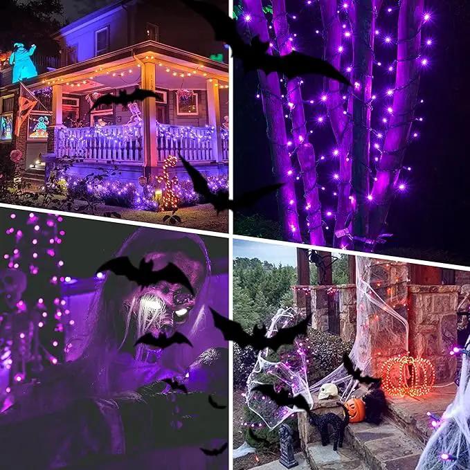 weillsnow 164FT 500 LED Purple Christmas Lights, 8 Modes Waterproof Plug in String Lights for Halloween Christmas Indoor Outdoor Yard Party Wedding Garden Home Decorations (Purple, 164FT) by GreenHaven Gardens