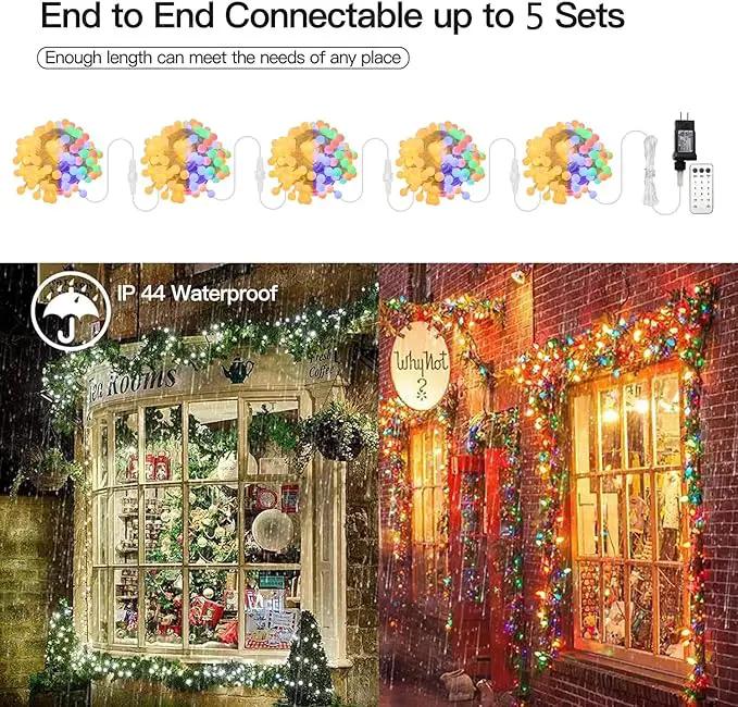 Globe String Lights 65.6 Feet 150 LED,Plug in Fairy String Lights with Remote Timer Extendable, 11 Modes Indoor Outdoor Color Changing Lights for Wedding Bedroom Classroom Patio Garden by GreenHaven Gardens