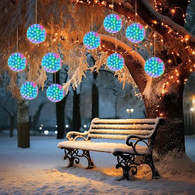 Brightown Christmas Hanging Starlight Sphere Light, 6” 100 RGB Replaceable LED Bulbs with Add-On Plug, LED Sphere Lights for Trees Party Wedding Patio Indoor Outdoor Decorations by GreenHaven Gardens