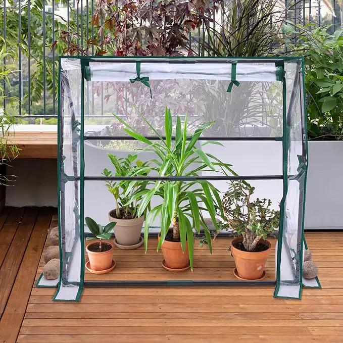 Mini Greenhouse for Indoor Outdoor: Ohuhu Tabletop Portable Green House with Waterproof Pad for Small Plants Nursery Germination, 36"x18"x33" Heavy-Duty Cover Tent Humidity Dome Seedling Accessory by GreenHaven Gardens