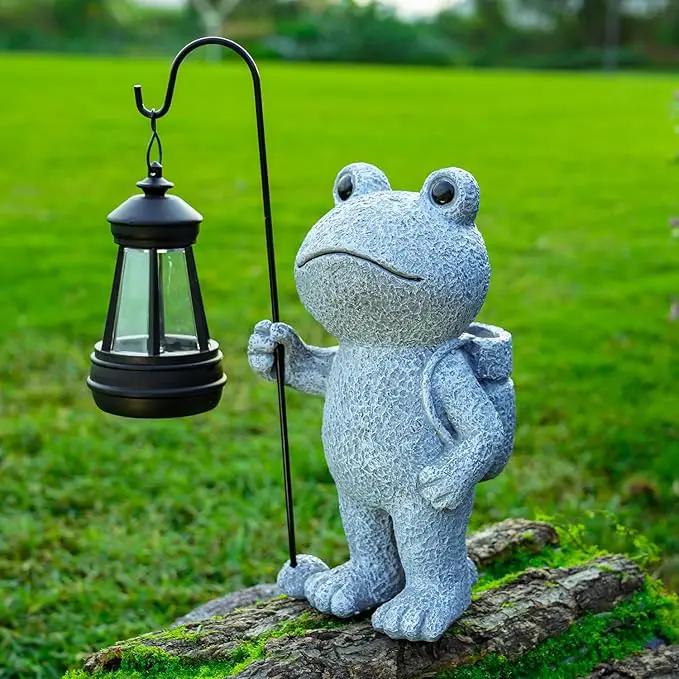Garden Statue Outdoor Decor, Patio Garden Sculptures & Statues, Resin Outdoor Decor Gift for Women Mom Grandma (Frog) by GreenHaven Gardens
