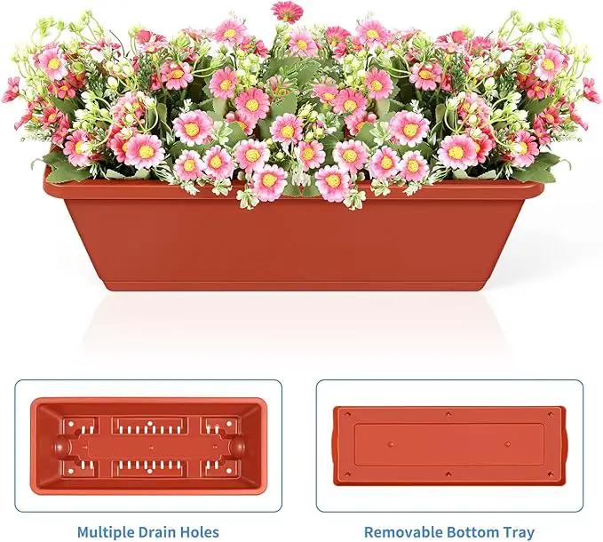 Vertical Raised Garden Bed Outdoor 3 Tiered Garden Planters Standing Elevated Planter Box with Drainage Holes for Plants Herbs Flowers Vegetables Brick Red by GreenHaven Gardens