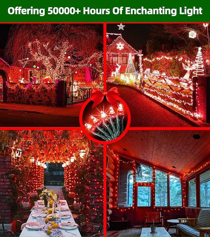 1500 LED 492FT Christmas Lights With Timer Memory - Green Wire String Lights for Indoor Outdoor Decorations, Christmas Tree, Party, Xmas, Wedding, Garden, Patio - Red by GreenHaven Gardens