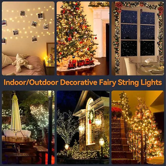 HOUHUI Fairy Lights Plug in Outdoor, 100Ft 2700K-6500K White Christmas Fairy Light IP67 Waterproof with Remote, 8 Modes, Warm-Cool White LED Fairy Twinkle Lights for Bedroom Garden Trees Party Decor by GreenHaven Gardens