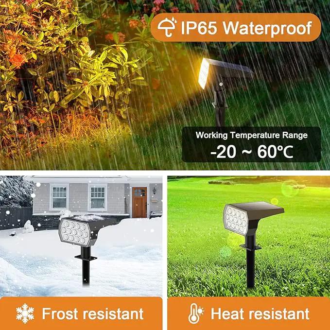 Solar Spot Lights Outdoor Color Changing,[7 Modes/4 Pack] Christmas IP65 Waterproof Landscape Spotlights, Dusk to Dawn Solar Powered Security Light for Patio Gate Walkway Pool Garden Yard Driveway by GreenHaven Gardens