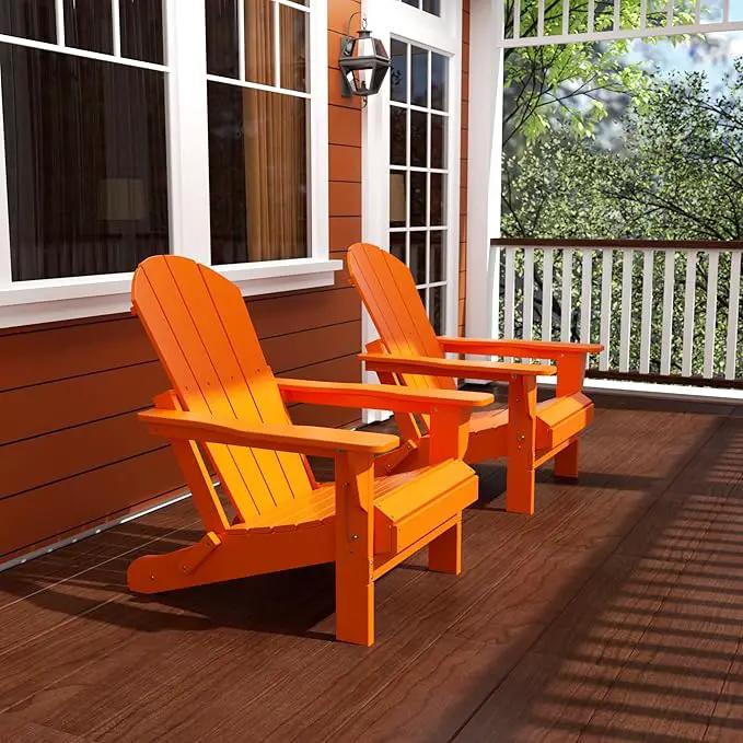 Westin Outdoors Laguna WO Home Furniture Adirondack Chair 2 PCS Set Outdoor Folding Patio Chair for Bon Fire Pit Garden Lawn Backyard Lounging Relaxing (Orange) by GreenHaven Gardens