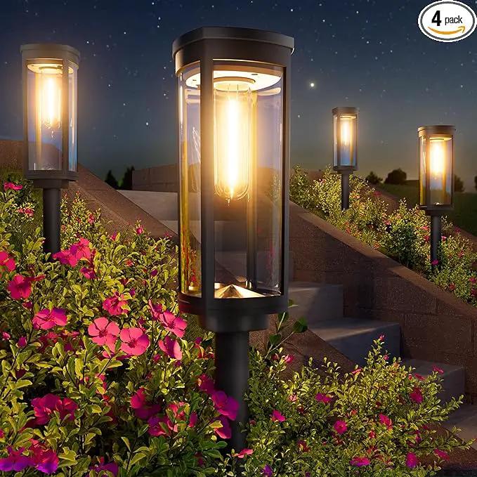 Solar Pathway Lights Outdoor, 4 Pack Bright Solar Powered Garden Lights Waterproof IP65, Long Lasting Outdoor Light for Yard Garden Walkway Landscape Lawn Patio (Warm White, 4 Pack) by GreenHaven Gardens
